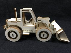 Lasergeschnittener Spielzeug-Bulldozer aus Holz
