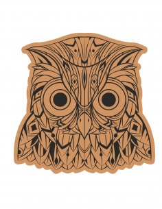 Decorative Owl Head Laser Cut Engraving Template Free Vector