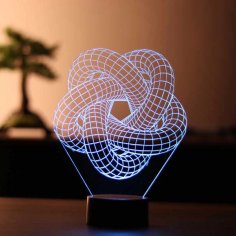 Laser Cut 3D Torus Spiral Acrylic Lamp Free Vector