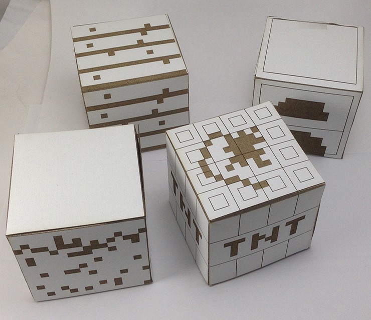 Laser Cut Minecraft Cardstock Blocks Free Vector