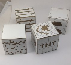 Лазерная резка картонных блоков Minecraft