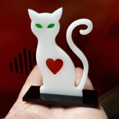 Laser Cut Cute Cat Acrylic 3mm Free Vector