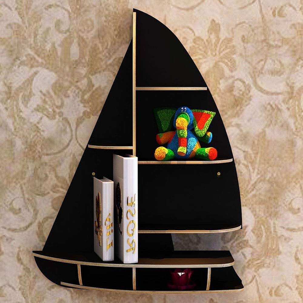 Laser Cut Sailboat Floating Wall-Mounted Storage Shelf DXF File