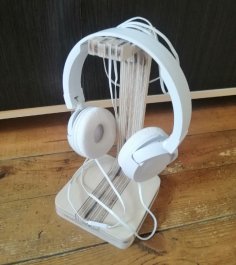 Laserowo wycinany drewniany stojak na słuchawki Uchwyt na słuchawki