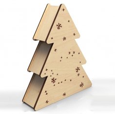 Confezione regalo con albero di Natale tagliato al laser