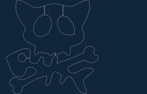 cat skull and crossbone dxf file