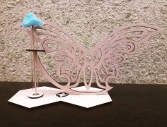 Лазерная резка бабочки Стенд Стеклянная плантатор Пробирка Ваза Стеклянный цветочный горшок