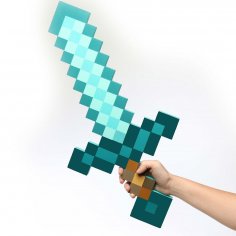 Juguetes de espada y pico de diamante Minecraft cortados con láser
