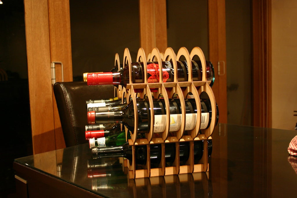 Laser Cut Mini Cellar Small Wine Rack Bottle Holder Storage DXF File