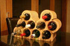 Laser Cut Mini Cellar Small Wine Rack Bottle Holder Storage DXF File