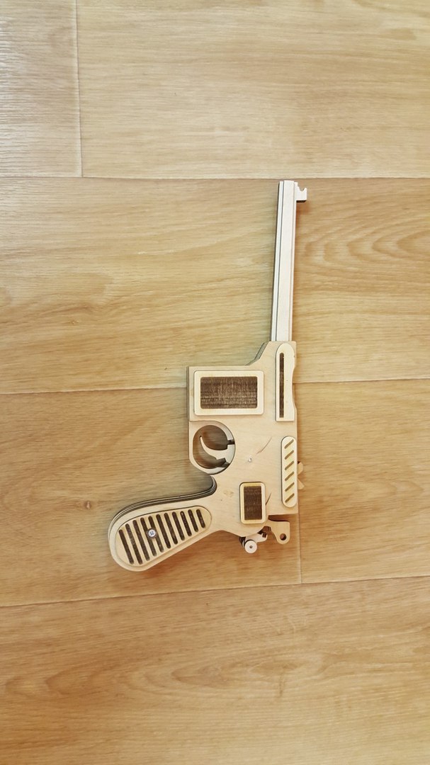 Laser Cut Mauser C96 With Wooden Holster Toy Gun Free Vector