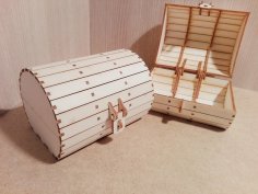 Laser Cut Wooden Treasure Box DXF File