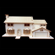 Laser Cut Wooden Simpsons House 3D Model Kit Free Vector