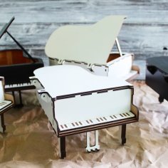 Laser Cut Wooden Piano Box Free Vector