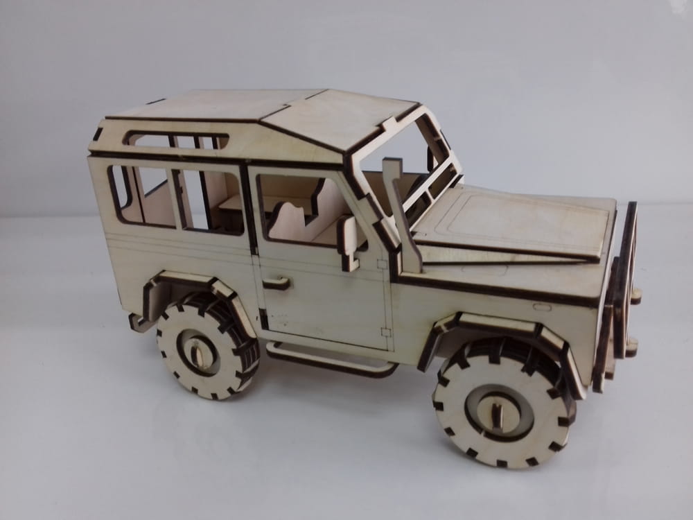 Laser Cut Jeep Wooden Model DXF File