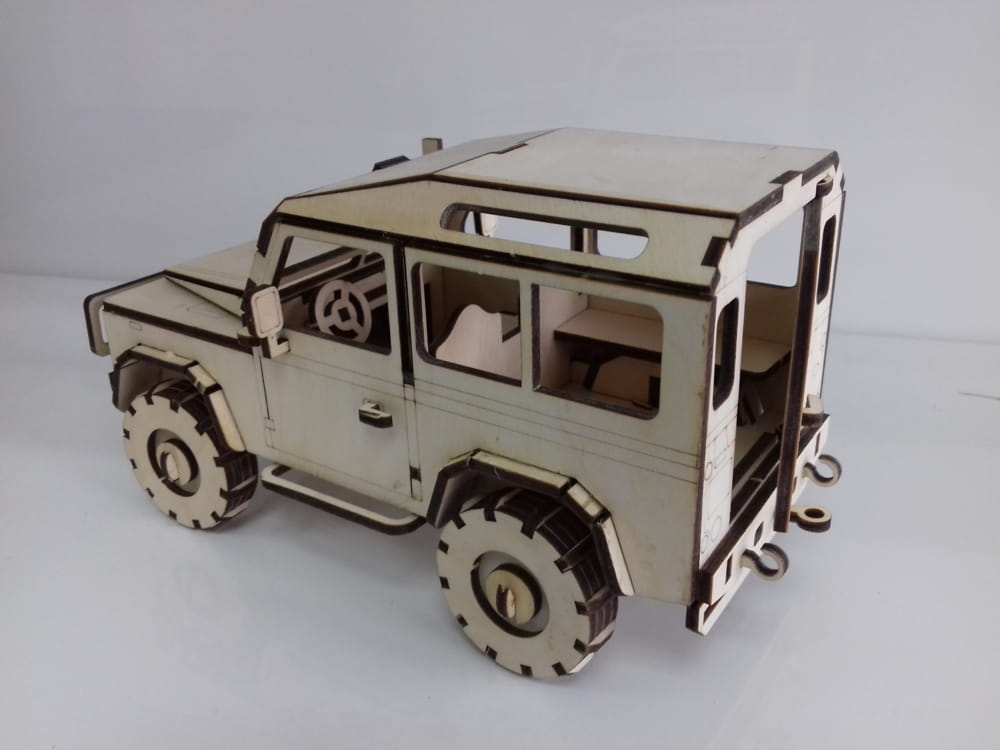 Laser Cut Jeep Wooden Model DXF File