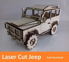 Laser Cut Jeep Wooden Model DXF File