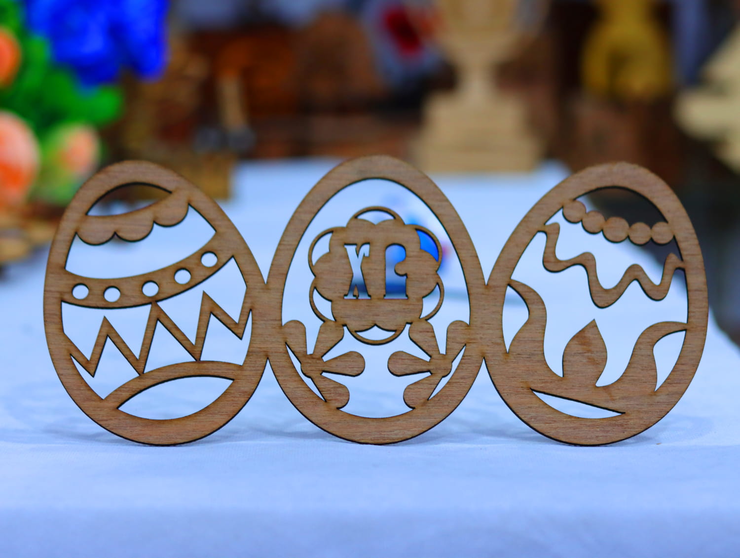 Laser Cut Wooden Easter Eggs Free Vector