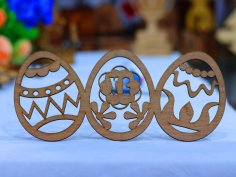 Laser Cut Wooden Easter Eggs Free Vector