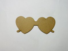 Laser Cut Heart Glasses Wood Cutout Unfinished Craft Free Vector