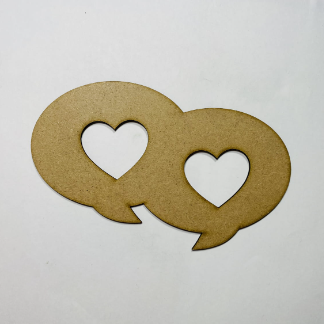 Laser Cut Valentine Heart Chat Bubbles Shape Wood Cutout Free Vector