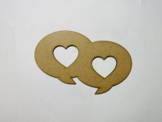 Laser Cut Valentine Heart Chat Bubbles Shape Wood Cutout Free Vector
