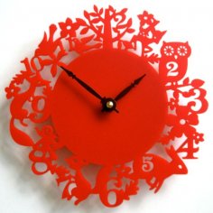 Laser Cut Acrylic Clock Forest Theme Free Vector