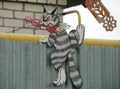 برش لیزری حصار گربه Peeker الگوی چوب