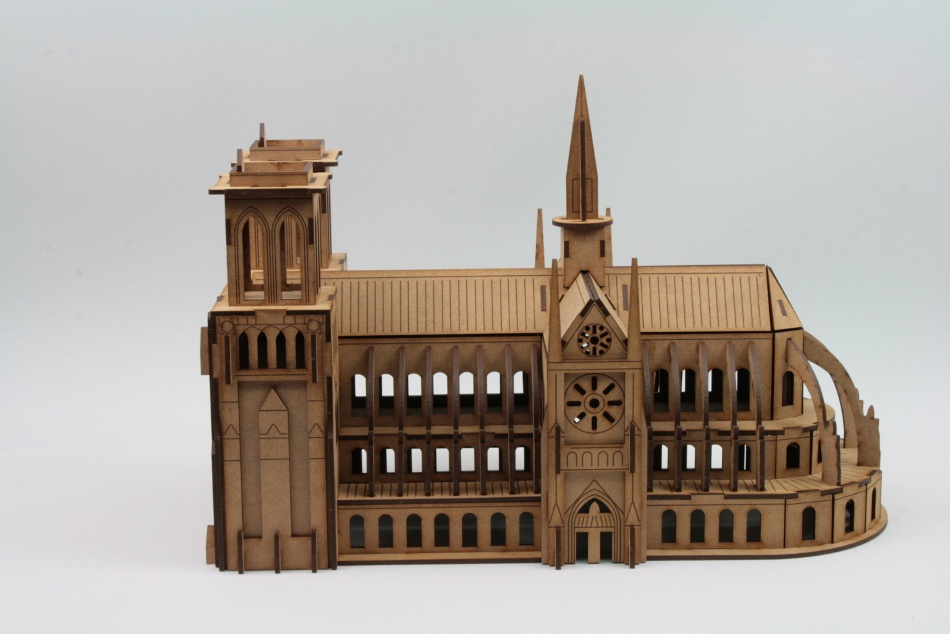 Laser Cut Notre Dame Cathedral 3D Puzzle PDF File