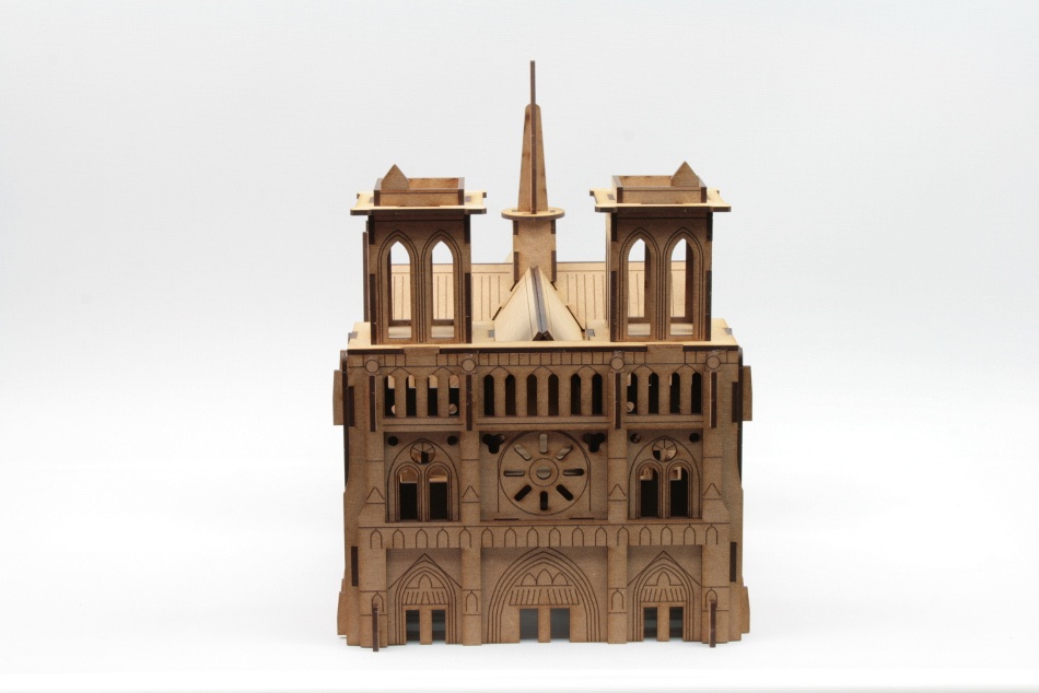 Laser Cut Notre Dame Cathedral 3D Puzzle PDF File