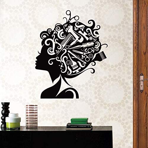 Laser Engrave Ladies Hair Salon Sticker Barbershop Girl Poster Free Vector