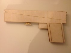 Lasergeschnittene Gummibandpistole 6-Schuss halbautomatisch