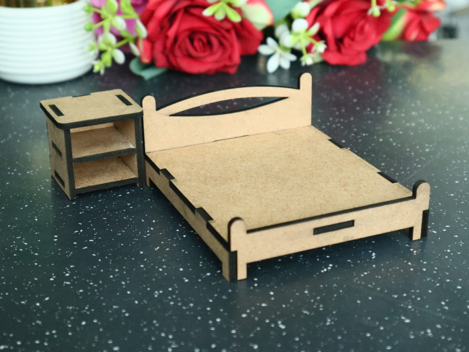 Laser Cut Dollhouse Bed Miniature Dollhouse Furniture Free Vector