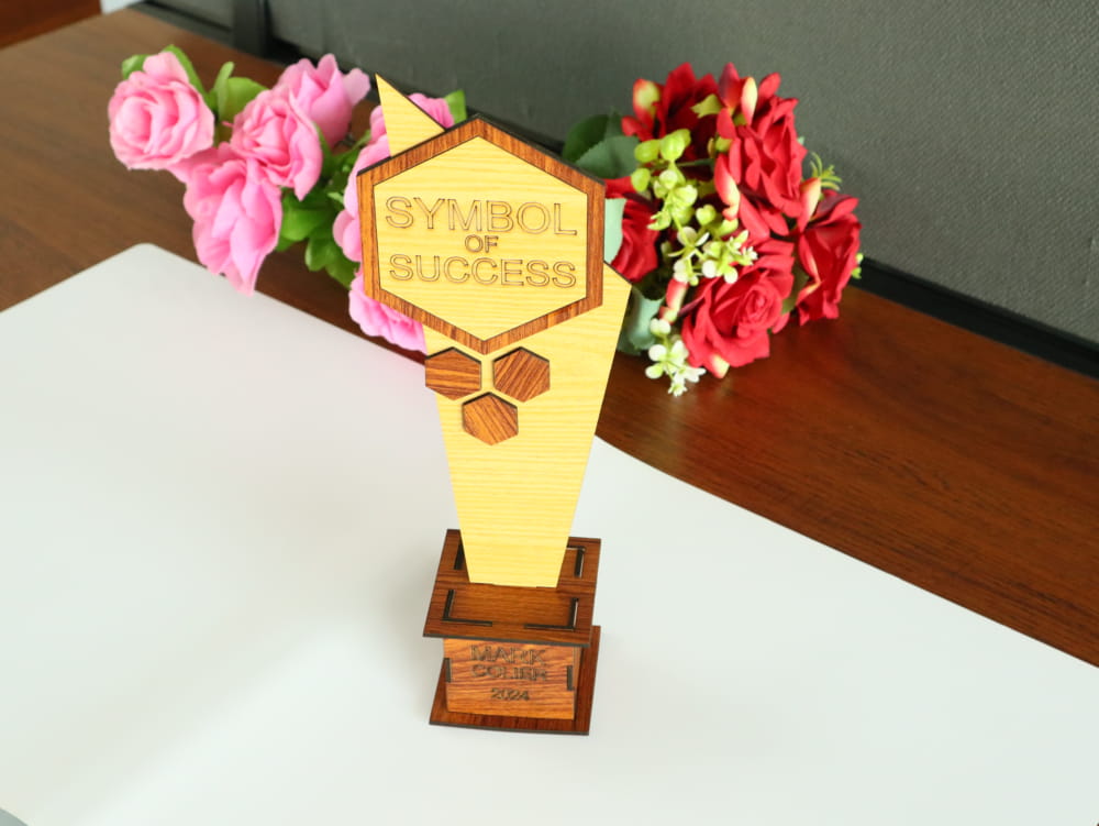 Laser Cut Wooden Trophy Free Vector