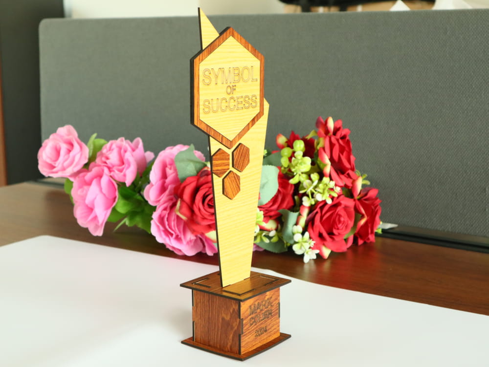 Laser Cut Wooden Trophy Free Vector