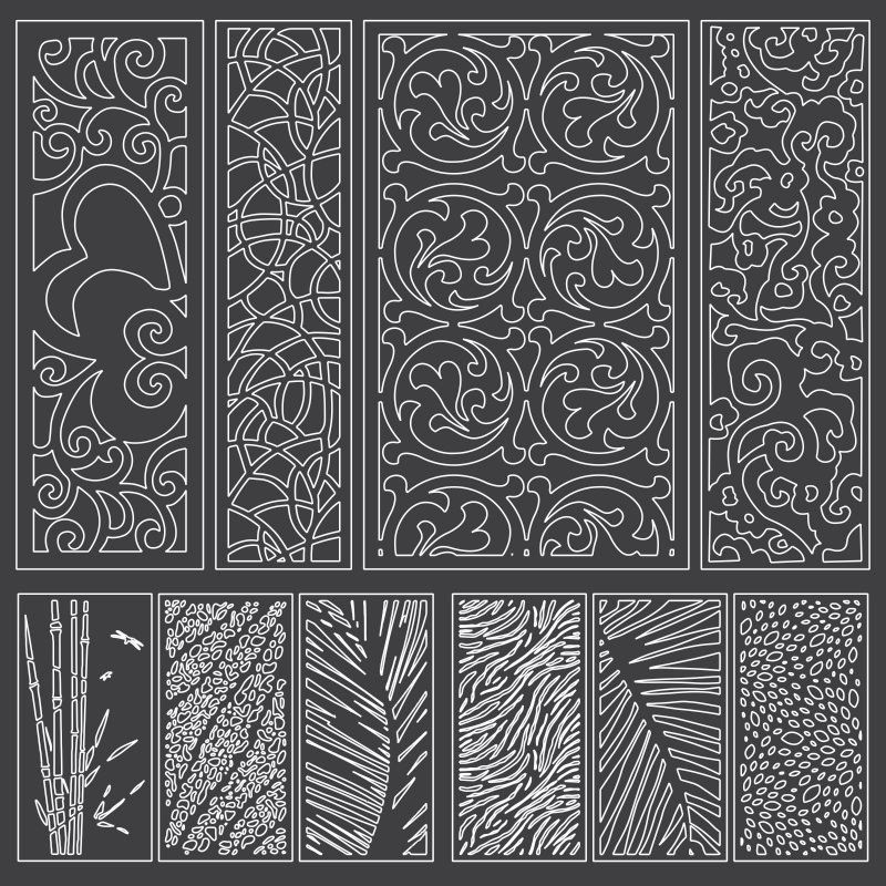 CNC Decorative Pattern Jali Design Interior Element Laser Cut DXF File