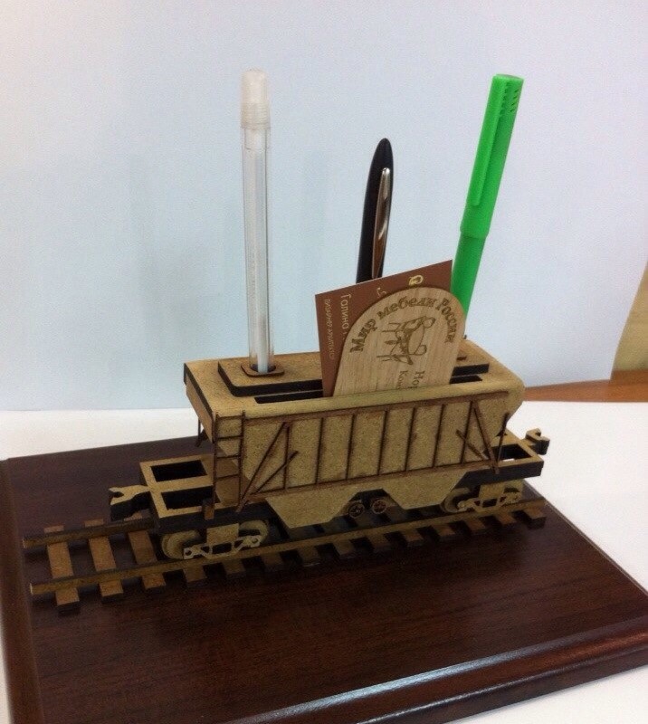 Laser Cut Grain Hopper Wagon Desk Organizer Free Vector