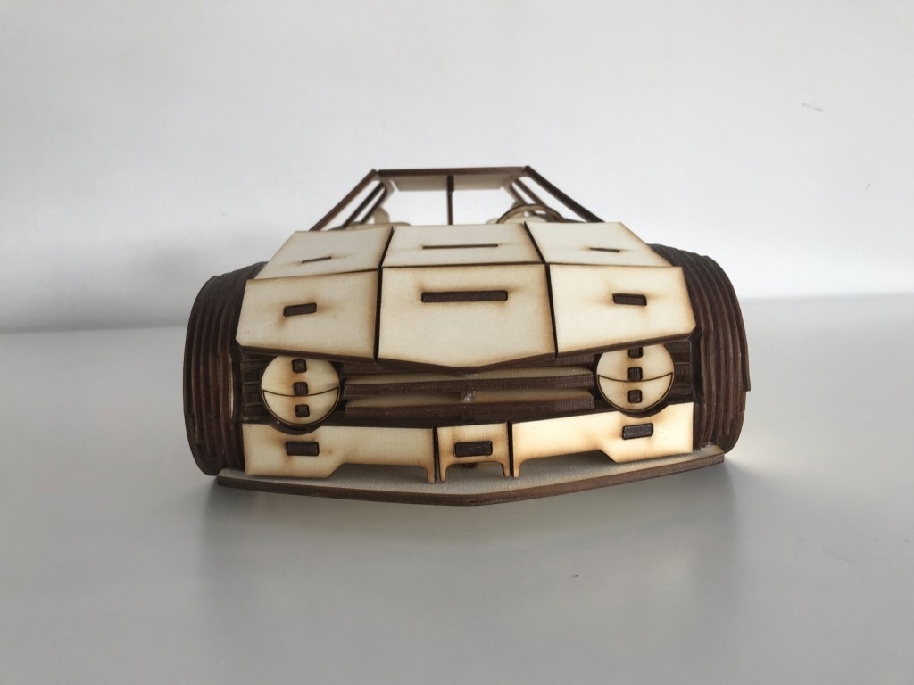 Laser Cut Volkswagen Golf Wooden Toy Car Free Vector