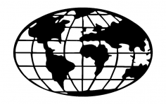 World Map Globe dxf File