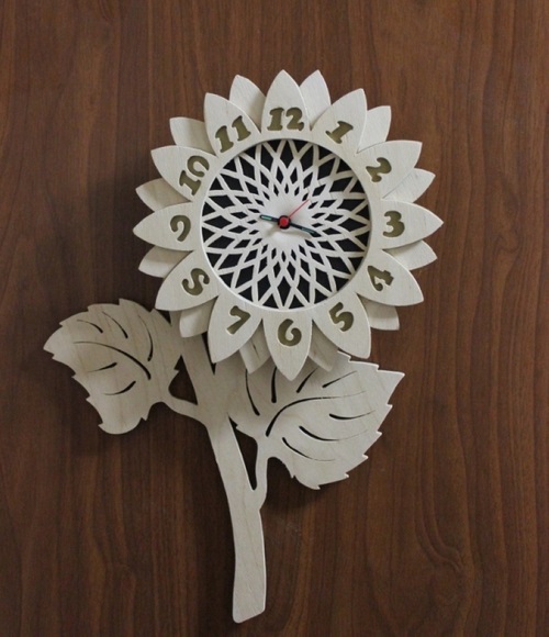 Flower Design Decorative Wall Clock Free Vector