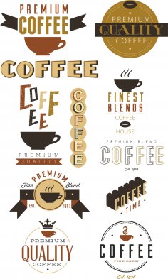 Conjunto de vectores de café