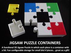 Jigsaw Puzzle Containers 3D Printer Model