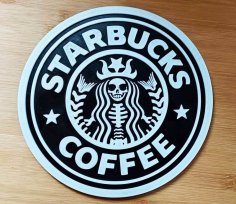 Skeleton Starbucks Sign For Halloween 3D Printer Model