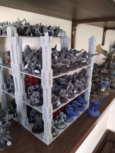 Stackable Miniatures Shelves (25/32/40mm Bases) 3D Printer Model