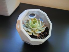 Modern Geometric Planter (No Supports Icosahedron Succulent Pot) 3D Printer Model