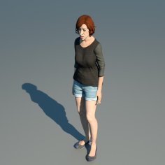 Woman Standing Position 3D Printer Model