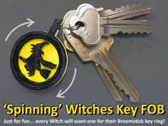 Spinning Witches Key FOB 3D Printer Model