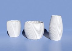 Wavy Organic Bowl, Cups, Vase And Flower Pot. 3D Printer Model