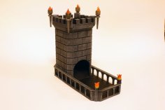 Dice Tower W/swappable Trays 3D Printer Model