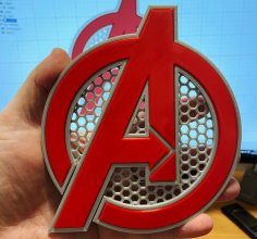 Avengers Logo With Hexagon Grid 3D Printer Model